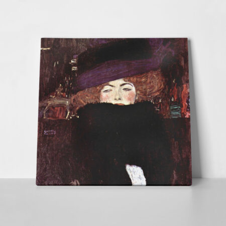 Πίνακας σε καμβά KLIMT - WOMAN WITH A HAT AND A FEATHER BOA - Gustav Klimt Sticky 1