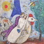 Πίνακας σε καμβά MARC CHAGALL - LES MARLES DE LA TOUR EIFFEL