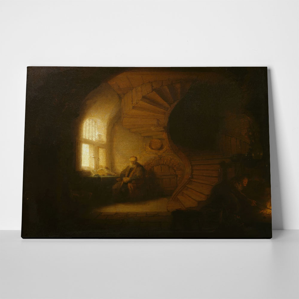 Πινακας σε καμβά REMBRANDT - PHILOSOPHE EN MEDITATION
