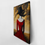 Πινακας σε καμβά RED DRESS AND HAT RETRO DREAMSCAPE