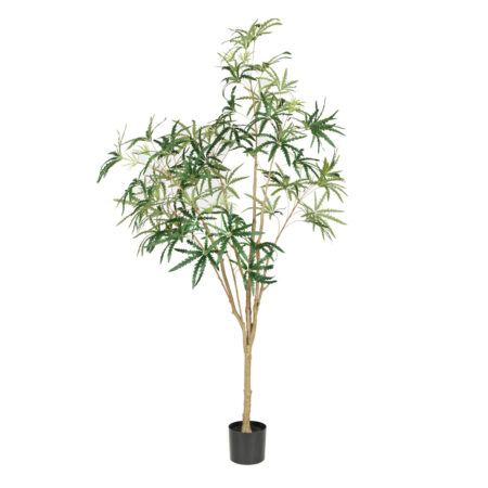 PEACOCK TREE ΔΕΝΤΡΟ ΤΕΧΝΗΤΟ ΣΕ ΓΛΑΣΤΡΑ 220 PE ΠΡΑΣΙΝΟ ΜΕΤΑΞΩΤΟ ΥΦΑΣΜΑ - Τροπικα και Ιδιαιτερα Τεχνητα φυτα
