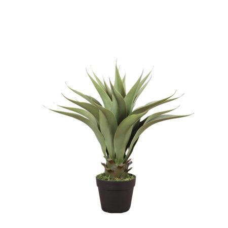 AGAVE ΦΥΤΟ ΤΕΧΝΗΤΟ ΣΕ ΓΛΑΣΤΡΑ 55 PVC ΠΡΑΣΙΝΟ ΜΑΥΡΟ ΤΣΙΜΕΝΤΟ - Τεχνητοι Κακτοι