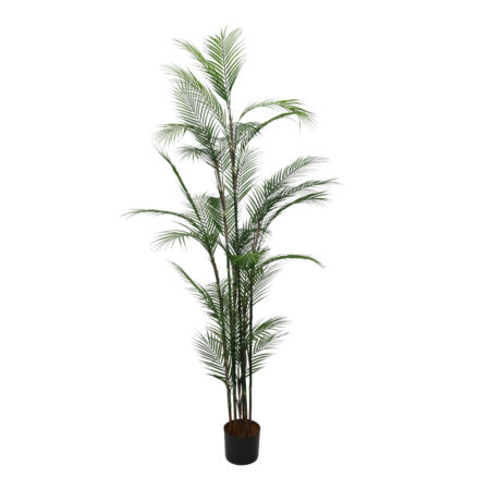 MAJESTY PALM ΔΕΝΤΡΟ ΤΕΧΝΗΤΟ ΣΕ ΓΛΑΣΤΡΑ 180 PVC ΠΡΑΣΙΝΟ ΜΑΥΡΟ ΤΣΙΜΕΝΤΟ - Τεχνητοι Φοινικες