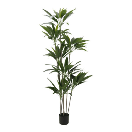 VELVET TREE ΔΕΝΤΡΟ ΤΕΧΝΗΤΟ ΣΕ ΓΛΑΣΤΡΑ 160 PVC ΠΡΑΣΙΝΟ ΜΑΥΡΟ ΤΣΙΜΕΝΤΟ - Τροπικα και Ιδιαιτερα Τεχνητα φυτα