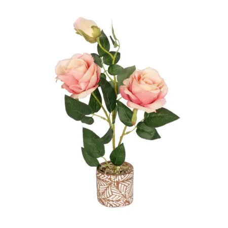 PINK ROSE 20984 Διακοσμητικό Φυτό Ροζ Τριαντάφυλλα  Υ38cm - 