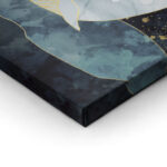 Σετ Δίπτυχος Πινακας σε καμβά ABSTRACT GOLD ILLUSTRATION WITH WHALE