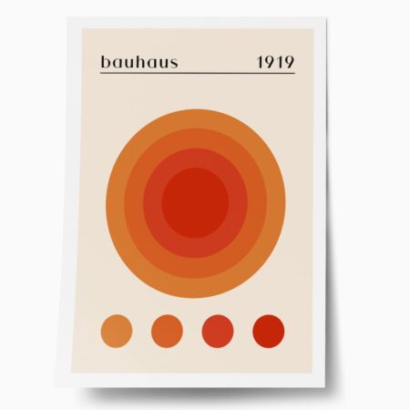 Πόστερ BAUHAUS ORANGE CIRCLES - Abstract - Αφηρημένα Sticky 1