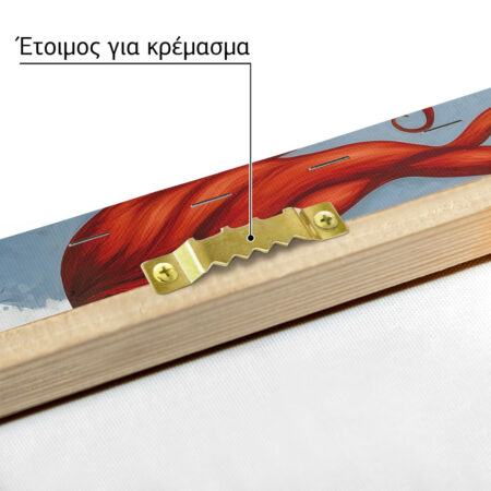 Πινακας σε καμβά BLACK FIGURE WITH RED HAIR RETRO DREAMSCAPE - Εργα Τεχνης Sticky 5