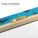 Πινακας σε καμβά BLACK HAIRED WOMAN WITH BIRDS RETRO DREAMSCAPE