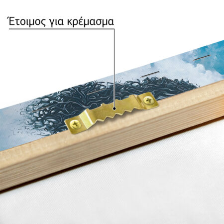 Πινακας σε καμβά BLACK SILHOUETTE IN FRONT OF SEA RETRO DREAMSCAPE - Εργα Τεχνης Sticky 5