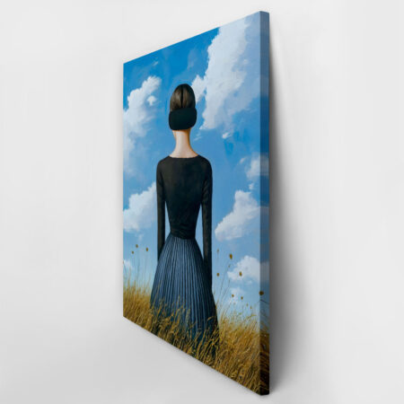 Πινακας σε καμβά BROWN HAIRED WOMAN IN FIELD RETRO DREAMSCAPE - Πορτραιτα και Φιγουρες Sticky 3
