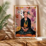 Πόστερ FRIDA KAHLO ON PINK FLORAL