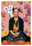 Πόστερ FRIDA KAHLO ON PINK FLORAL