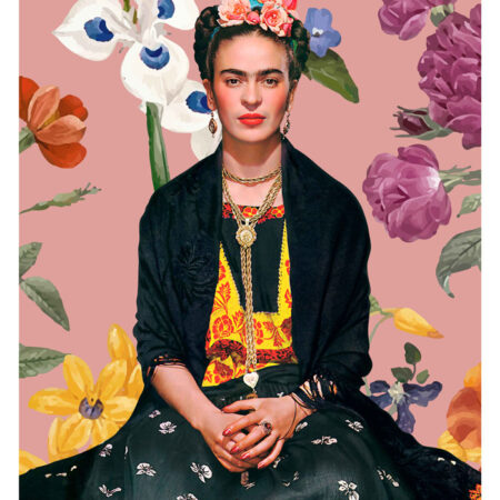 Πόστερ FRIDA KAHLO ON PINK FLORAL - Διασημοι Ζωγραφοι Sticky 3