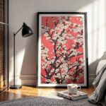 Πόστερ JAPANESE ALMOND BLOSSOM RED