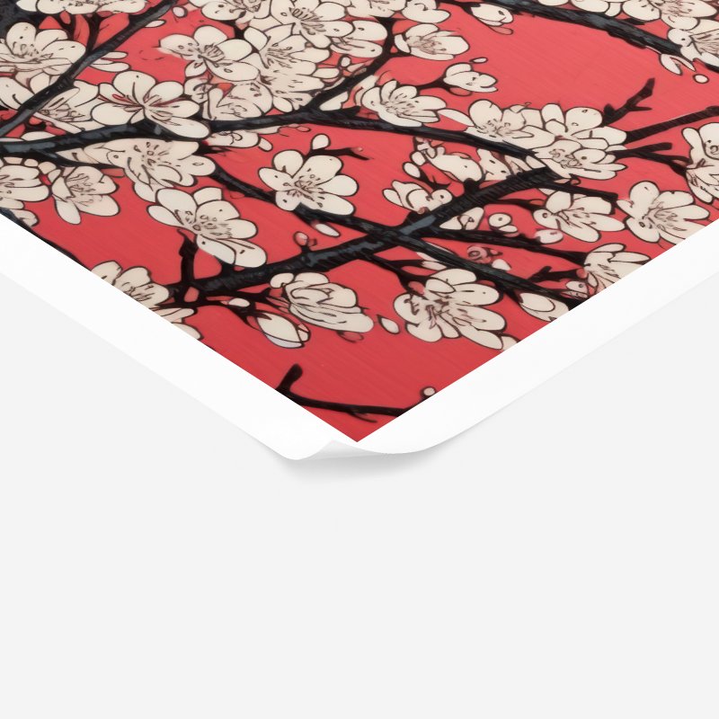 Πόστερ JAPANESE ALMOND BLOSSOM RED