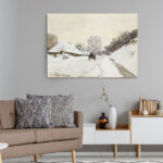 Πινακας σε καμβά MONET - A CART ON THE SNOWY ROAD AT HONFLEUR