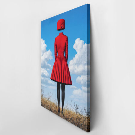 Πινακας σε καμβά RED DRESSED HEADLESS WOMAN WITH HAT RETRO DREAMSCAPE - Μοδα και Διασκεδαση Sticky 3
