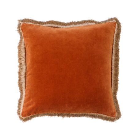 LUXURIUS ΔΙΑΚΟΣΜΗΤΙΚΟ ΜΑΞΙΛΑΡΙ 50x50 ΒΑΜΒΑΚΙ TERRACOTTA ΒΕΛΟΥΔΟ - Διακοσμητικά Μαξιλάρια