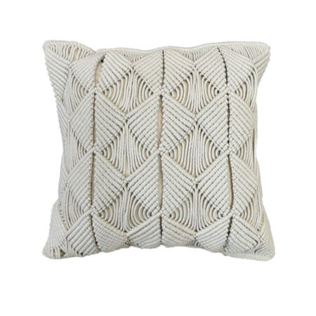 NALIN ΔΙΑΚΟΣΜΗΤΙΚΟ ΜΑΞΙΛΑΡΙ MACRAME 45x45 ΒΑΜΒΑΚΙ IVORY POLYESTER