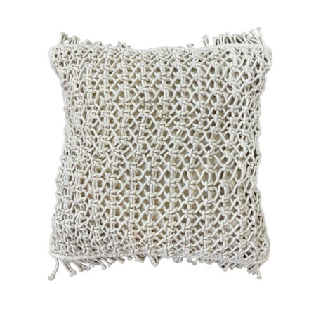 ANALA ΔΙΑΚΟΣΜΗΤΙΚΟ ΜΑΞΙΛΑΡΙ MACRAME 45x45 ΒΑΜΒΑΚΙ IVORY POLYESTER - Διακοσμητικά Μαξιλάρια