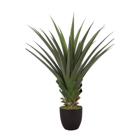 AGAVE ΦΥΤΟ ΤΕΧΝΗΤΟ ΣΕ ΓΛΑΣΤΡΑ 90 PVC ΠΡΑΣΙΝΟ ΜΑΥΡΟ ΤΣΙΜΕΝΤΟ - Τεχνητοι Κακτοι