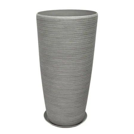 STONE POLYRESIN ΚΑΣΠΩ ΜΕ ΠΙΑΤΟ ΓΚΡΙ ΠΑΛΙΟ ΠΗΛΙΝΟ ΜΕΓΑΛΟ - Φ40x75.5cm