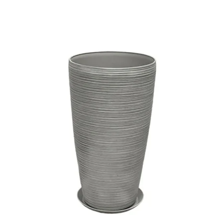 STONE POLYRESIN ΚΑΣΠΩ ΜΕ ΠΙΑΤΟ ΓΚΡΙ ΠΑΛΙΟ ΠΗΛΙΝΟ ΜΕΣΑΙΟ - Φ32x58cm