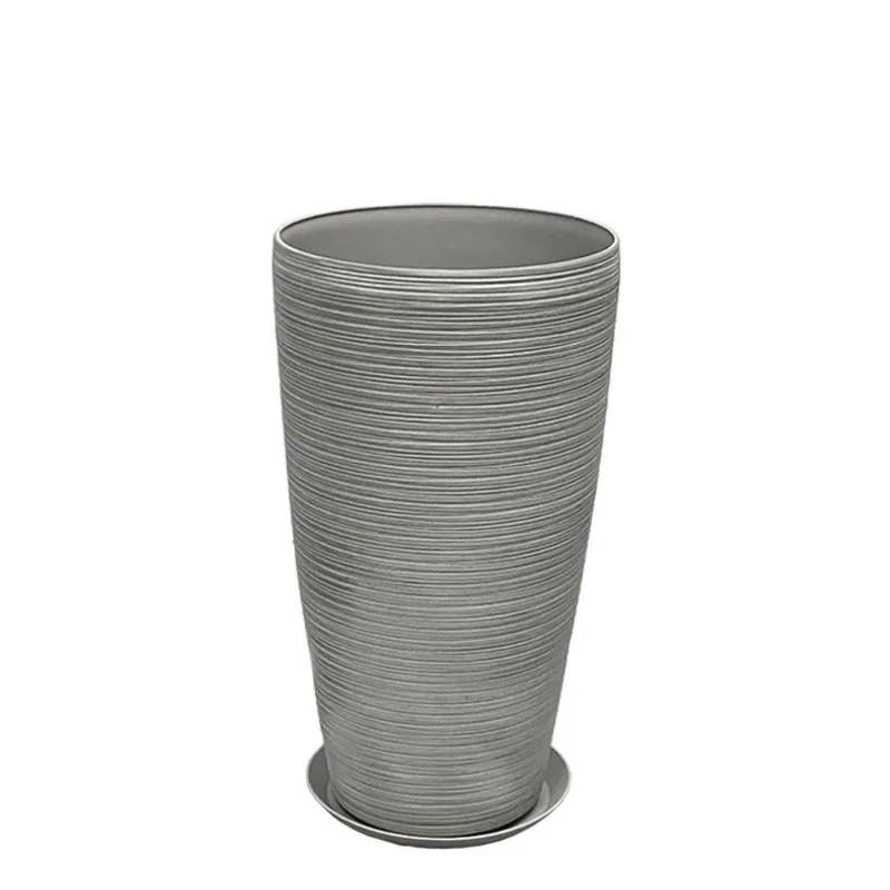 STONE POLYRESIN ΚΑΣΠΩ ΜΕ ΠΙΑΤΟ ΓΚΡΙ ΠΑΛΙΟ ΠΗΛΙΝΟ ΜΕΣΑΙΟ - Φ32x58cm