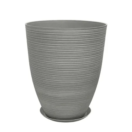 STONE POLYRESIN ΚΑΣΠΩ ΜΕ ΠΙΑΤΟ ΓΚΡΙ ΠΑΛΙΟ ΠΗΛΙΝΟ ΜΕΓΑΛΟ - Φ43x52.5cm