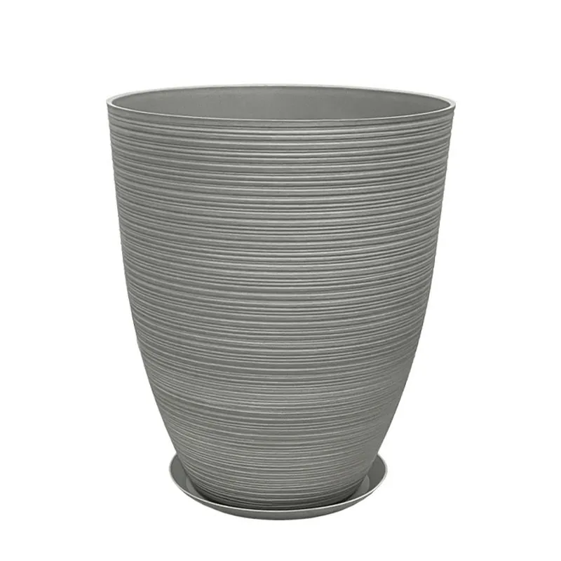 STONE POLYRESIN ΚΑΣΠΩ ΜΕ ΠΙΑΤΟ ΓΚΡΙ ΠΑΛΙΟ ΠΗΛΙΝΟ ΜΕΓΑΛΟ - Φ43x52.5cm