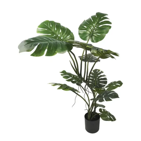 ΔΕΝΤΡΟ REAL TOUCH ΜΟΝΣΤΕΡΑ ΠΡΑΣΙΝΟ ΣΕ ΓΛΑΣΤΡΑ - Y130cm - Τεχνητες Μονστερες και Φιλοδεντρα