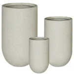 ΚΑΣΠΩ FIBER CLAY ΣΕΤ/3 ΜΠΕΖ ΓΡΑΝΙΤΗ ΨΗΛΟ ΣΤΡΟΓΓΥΛΟ S:Φ26x45, M:Φ36x60, L:Φ46x75cm