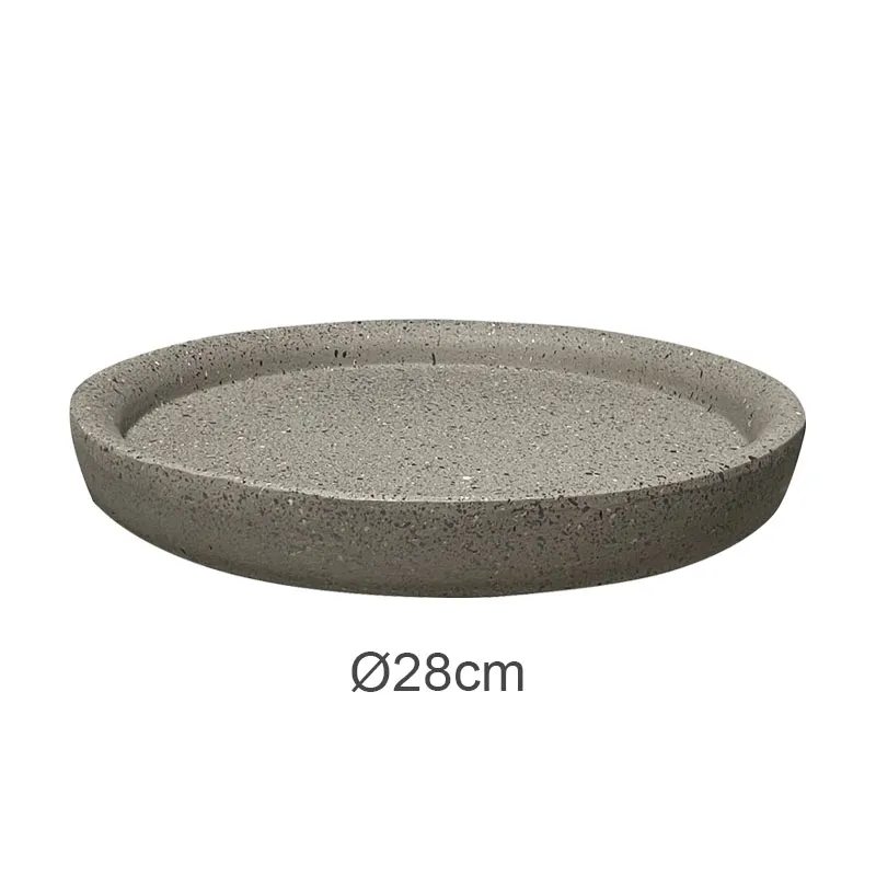 ΠΙΑΤΟ FIBER CLAY ΜΟΚΚΑ-ΜΠΕΖ ΓΡΑΝΙΤΗ ΣΤΡΟΓΓΥΛΟ ΓΙΑ ΚΑΣΠΩ - Φ28x3.5cm