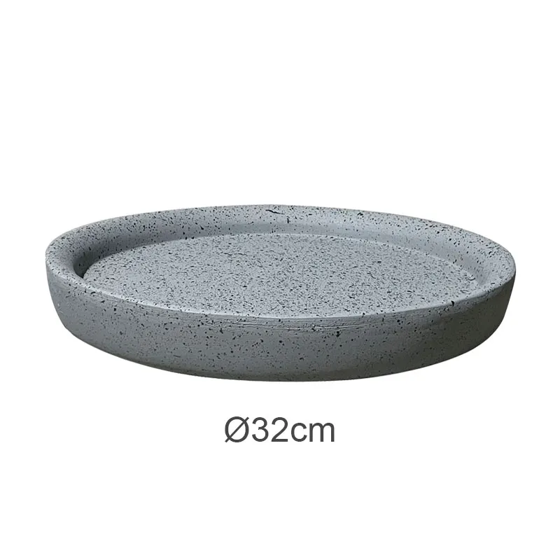 ΠΙΑΤΟ FIBER CLAY ΓΚΡΙ ΓΡΑΝΙΤΗ ΣΤΡΟΓΓΥΛΟ ΓΙΑ ΚΑΣΠΩ - Φ32x3.5cm
