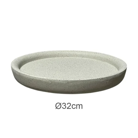 ΠΙΑΤΟ FIBER CLAY ΜΠΕΖ-ΓΡΑΝΙΤΗ ΣΤΡΟΓΓΥΛΟ ΓΙΑ ΚΑΣΠΩ - Φ32x3.5cm