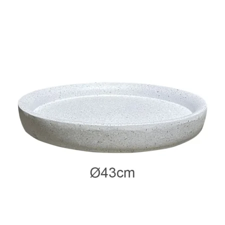 ΠΙΑΤΟ FIBER CLAY ΛΕΥΚΟ ΓΡΑΝΙΤΗ ΣΤΡΟΓΓΥΛΟ ΓΙΑ ΚΑΣΠΩ - Φ43x4cm