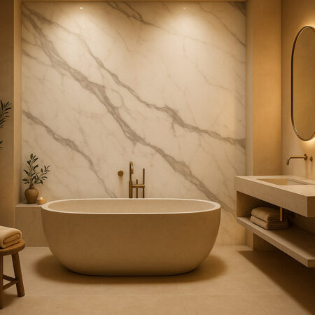 PVC Panel τοιχου 122cm x 280cm x 2,8mm CALACATTA 103 -  Sticky 2