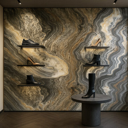 PVC Panel τοιχου 122cm x 280cm x 2,8mm ONYX GREY 870 -  Sticky 4