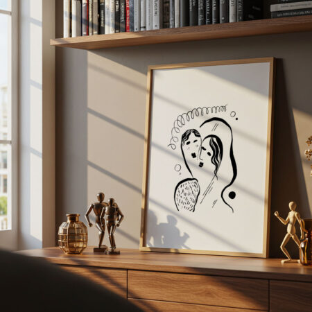 Πόστερ ABSTRACT BLACK AND WHITE COUPLE - Πορτραιτα - Φιγουρες