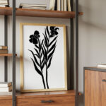 Πόστερ ABSTRACT BLACK AND WHITE FLOWERS