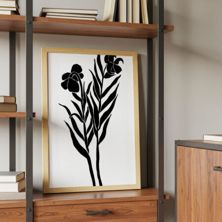 Πόστερ ABSTRACT BLACK AND WHITE FLOWERS - Posters