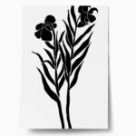Πόστερ ABSTRACT BLACK AND WHITE FLOWERS