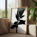 Πόστερ ABSTRACT BLACK AND WHITE FLOWER