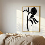 Πόστερ ABSTRACT BLACK AND WHITE ROSE
