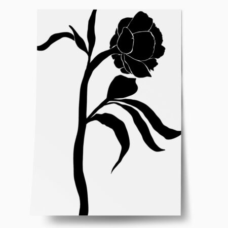Πόστερ ABSTRACT BLACK AND WHITE ROSE - Botanical - Λουλούδια Sticky 1