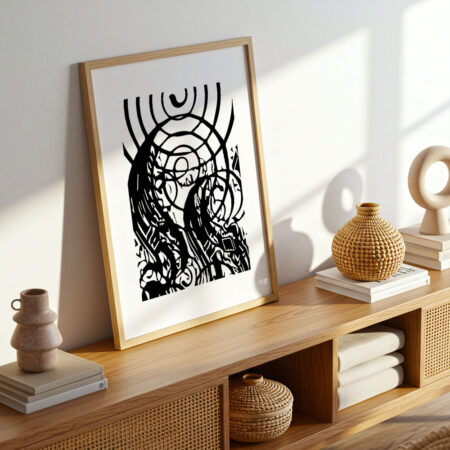 Πόστερ ABSTRACT BLACK AND WHITE SPIRALS - Abstract - Αφηρημένα