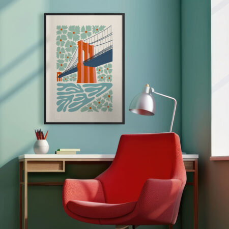 Πόστερ ABSTRACT BROOKLYN BRIDGE - Πολεις - Χαρτες