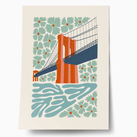 Πόστερ ABSTRACT BROOKLYN BRIDGE - Πολεις - Χαρτες Sticky 1