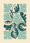 Πόστερ ABSTRACT MINT AND GREEN FLOWERS
